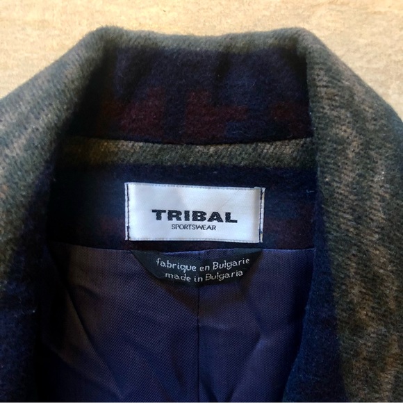 Vintage TRIBAL Sportswear Clover Pattern Wool Blend Blazer - Picture 4 of 9